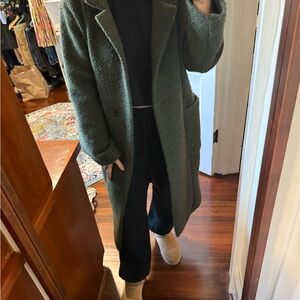 Banana Republic Olive Knit Twill Coat